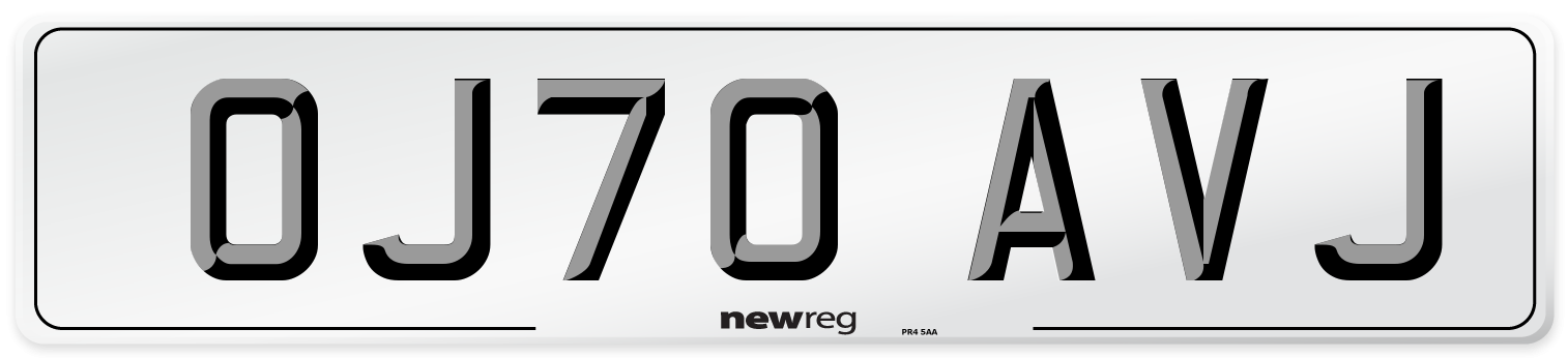 OJ70 AVJ Number Plate from New Reg